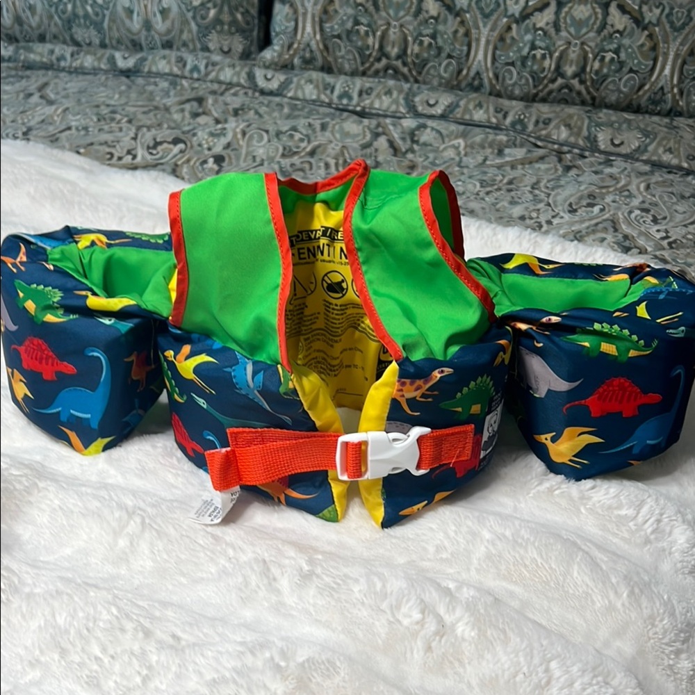 Kids Dinosaur Swim Vest by Paddle Pals - Green and Blue weight 33-53 pou…